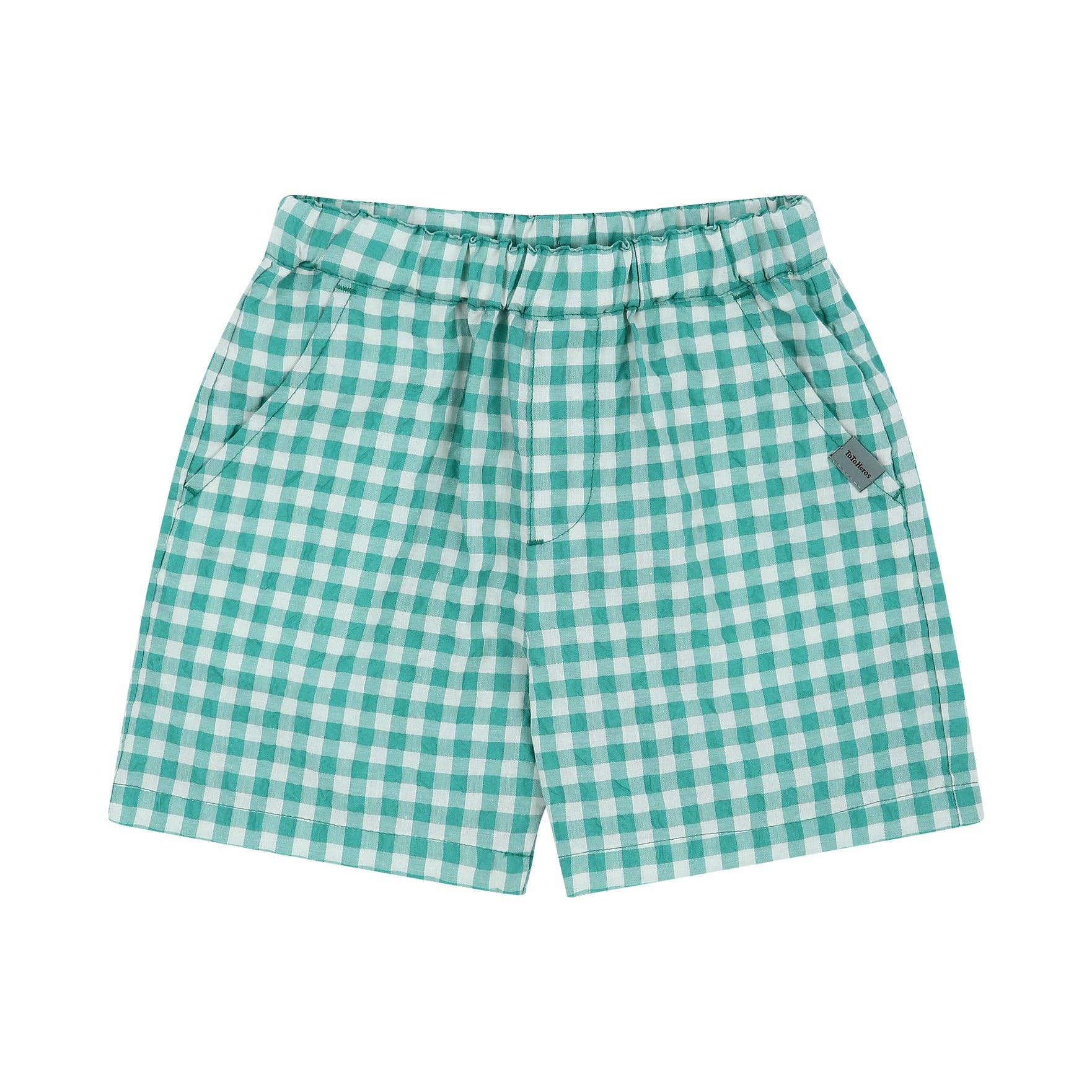 ToTo Heros - Wholesale Shorts - Kids - Gingham Check Pull-On Summer Shorts0