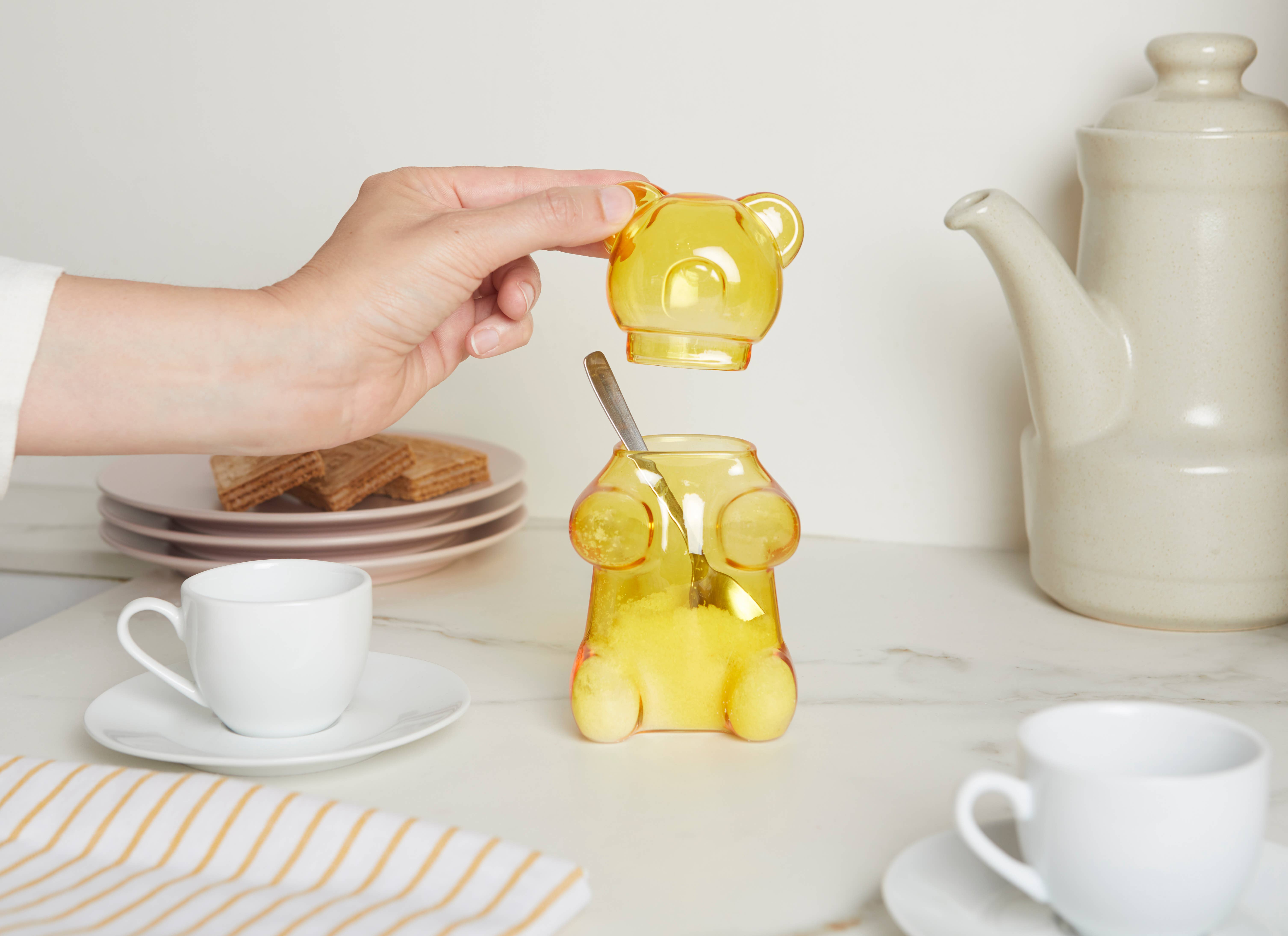 Balvi - Vendita all'ingrosso Zucchero - Zuccheriera Balvi a forma di orsetto gummy, gialla, 250 ml in vetro2