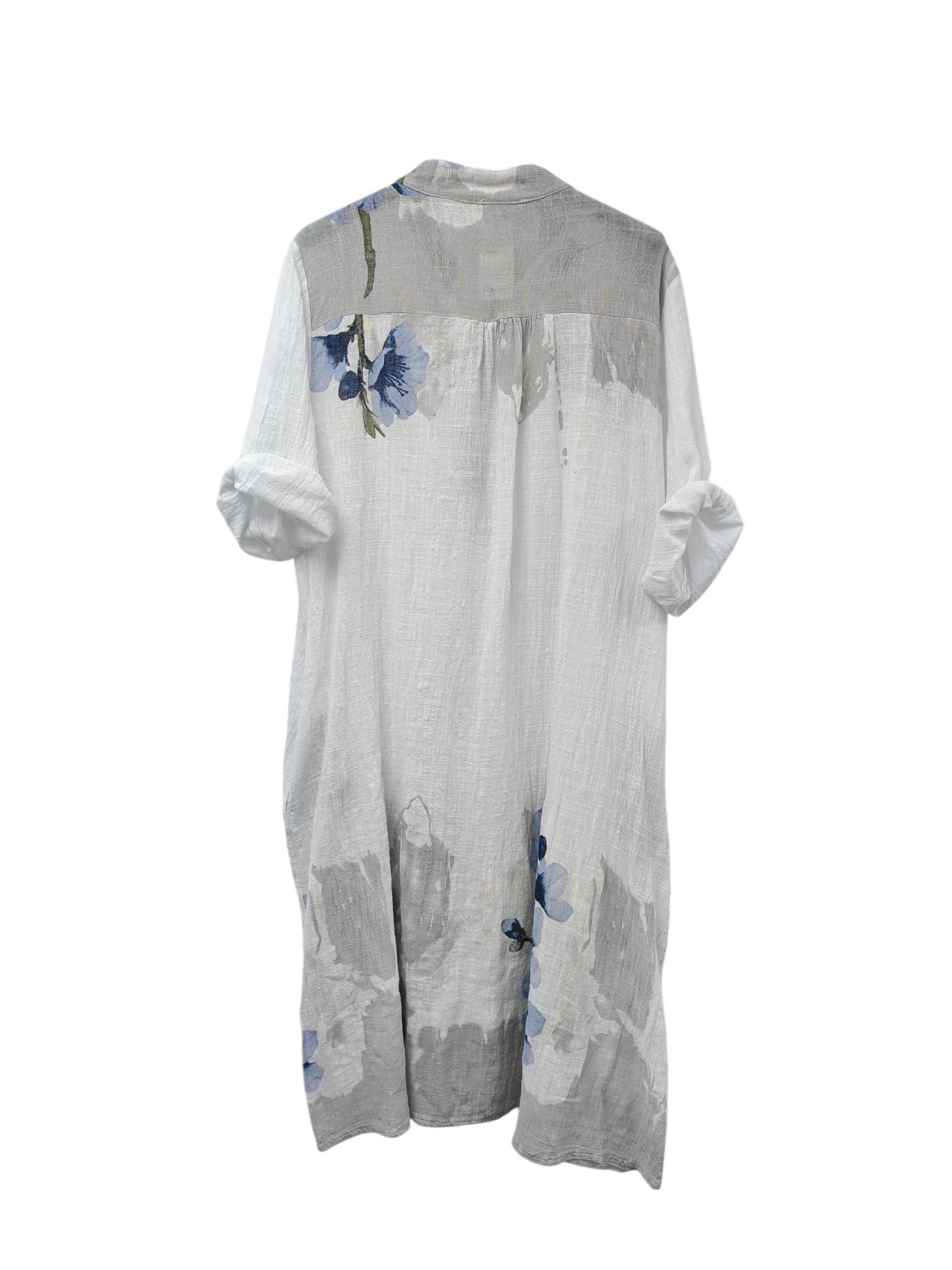 Superbia - Vente Robe – femme - Robe en coton premium taille unique italienne à imprimé floral avec deux poches8