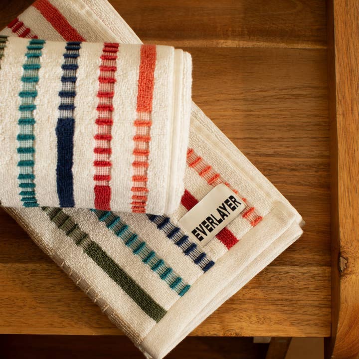 Multi Stripe Hand Towel (Pair) Velvet for wholesale on Faire
