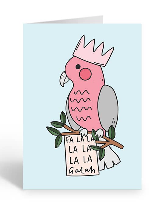 Cartão de Saudação FA LA LA GALAH por atacado de Two Brides Presents