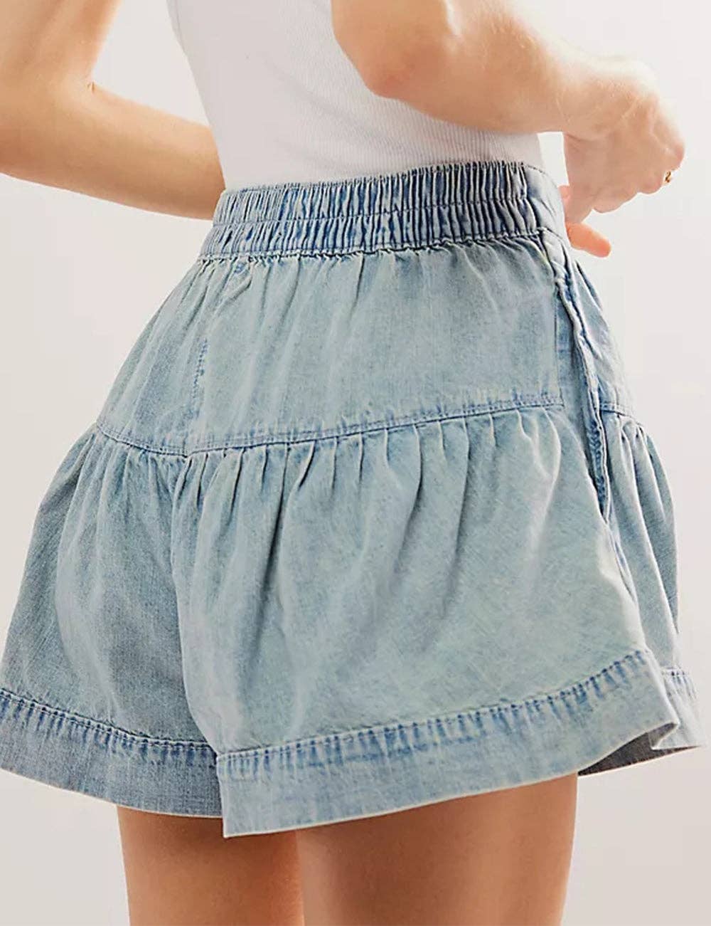 Sweetkama - Wholesale Shorts - Women's - Ladies Solid Color Cotton Denim Shorts SKS40813