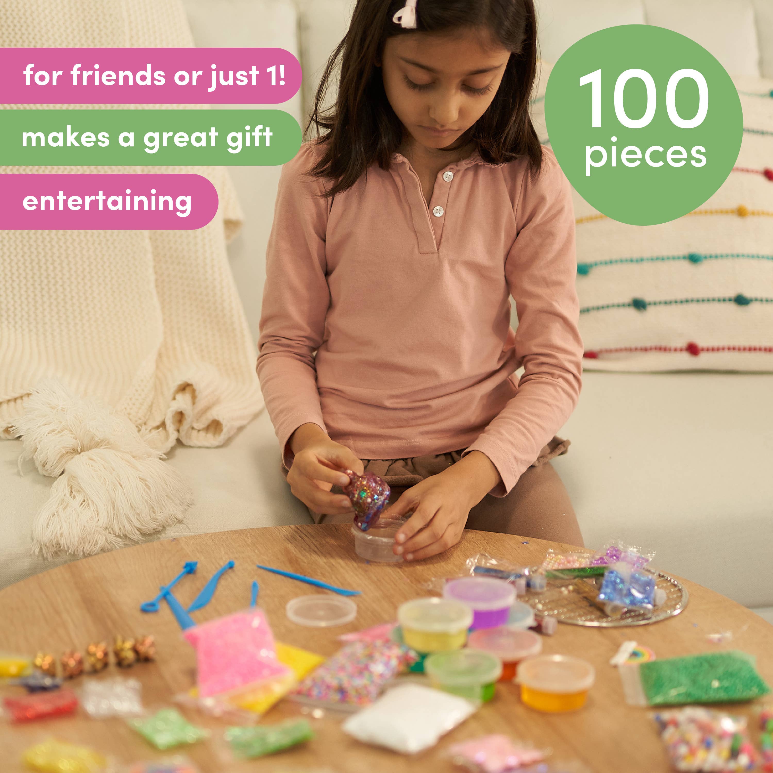 The Twiddlers - Vente Kit de bricolage - Kit de fabrication de slime 100 pièces - Perles cristal et paillettes7