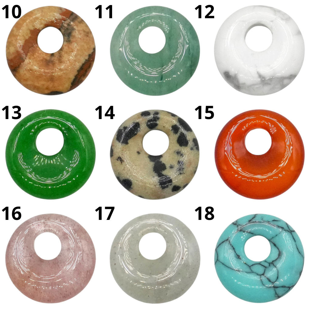 Foliesbijoux - Wholesale Spiritual Stone/Crystal - Set of 10 donuts — 5 mm hole (19 stones available)4