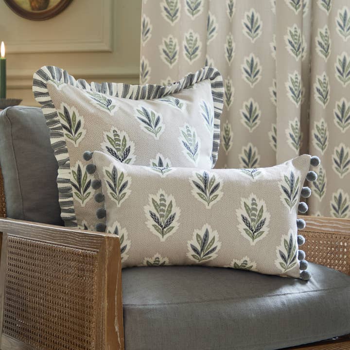 Sessile Leaf Printed Cushion Flax for wholesale by Riva Home