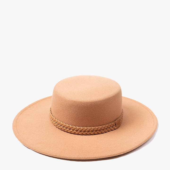 Jen & Co. - Wholesale Fedora - Women's - HAT2366 Lynnie Wide Brim Hat w/ Straw Band1
