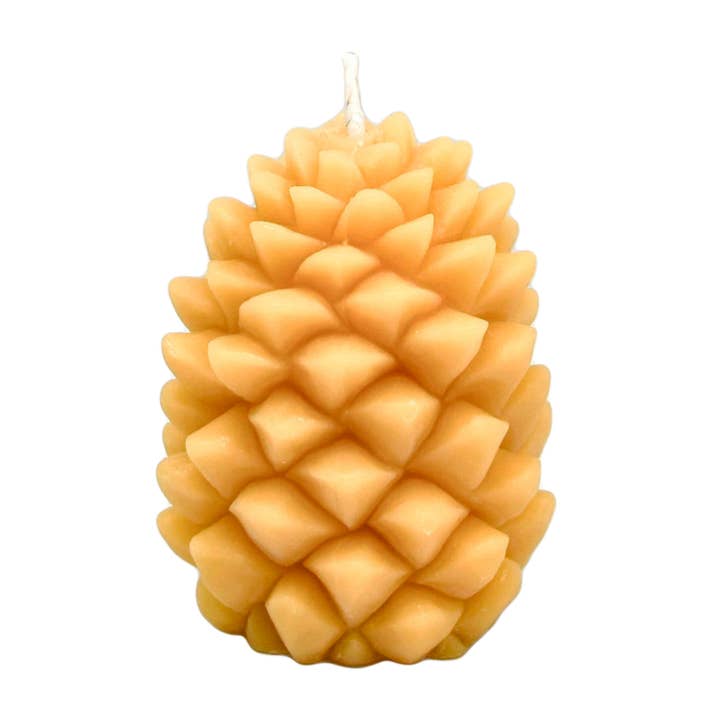 Beeswax Pine Cone Candle - Natural for wholesale by Honey Candles