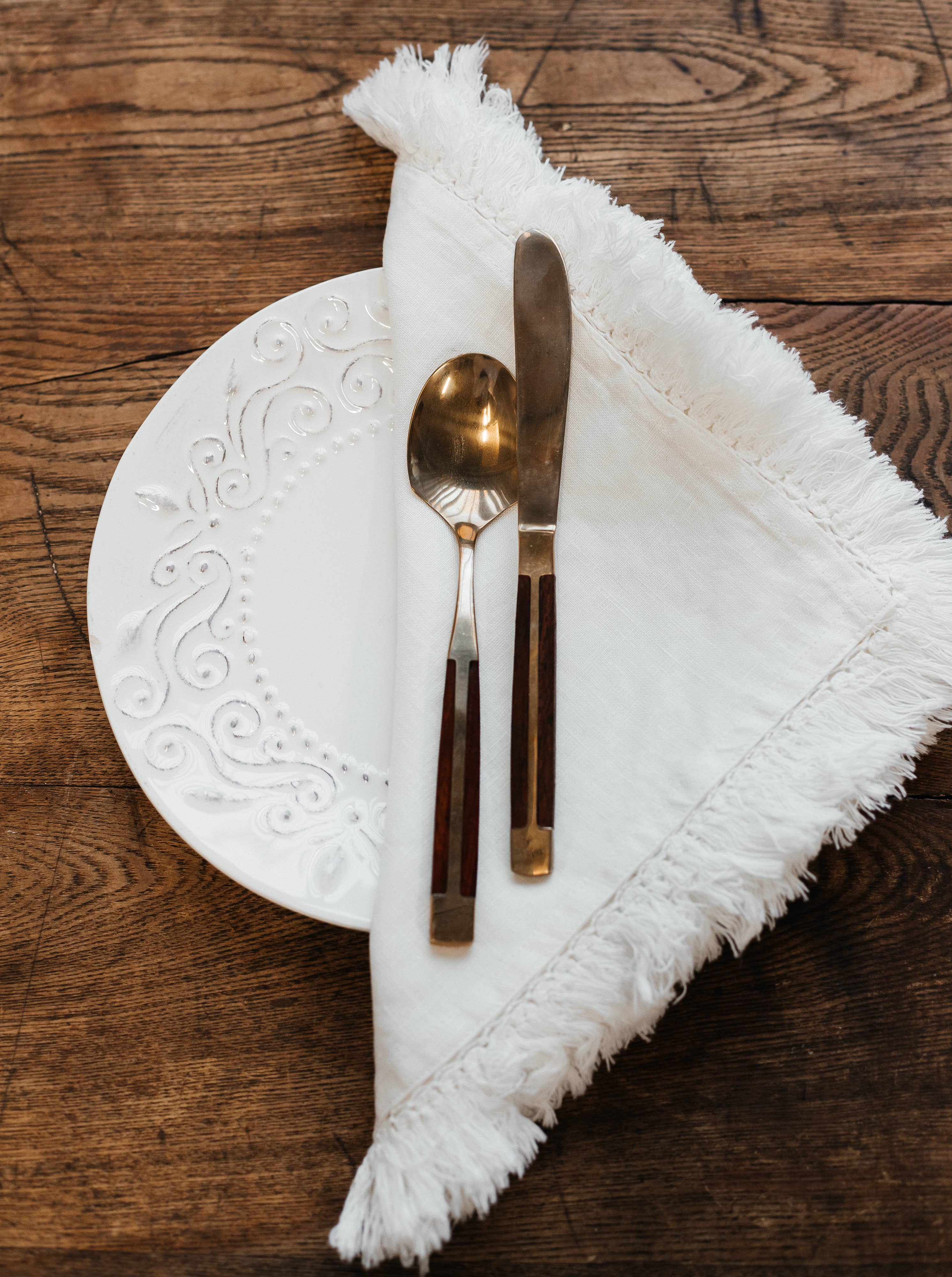 Linen Way Inc. - Wholesale Dinner & Cloth Napkin - Artisan Linen Napkin with Fringed Edges - in 5 colors13