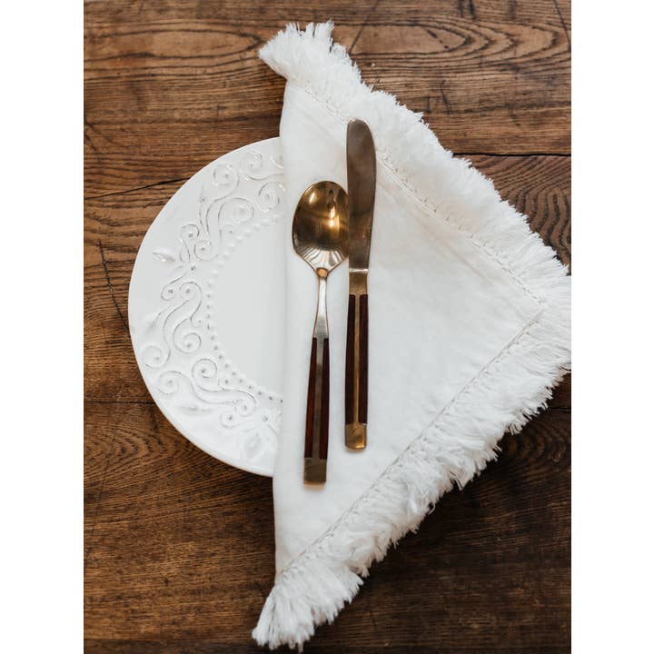 Linen Way Inc. - Wholesale Dinner & Cloth Napkin - Artisan Linen Napkin with Fringed Edges - in 5 colors13