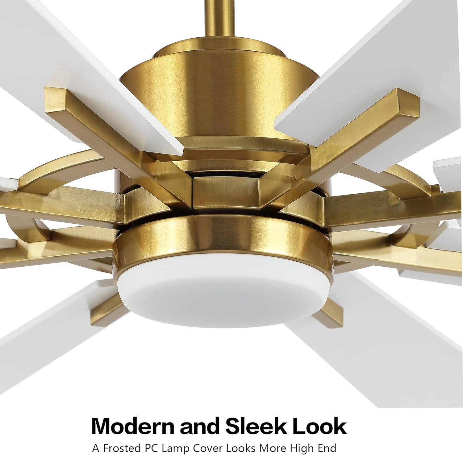 Brio Lighting - Wholesale Ceiling Fan - Ceiling Fan Modern 60" 8-Blade Gold & White with LED Light9