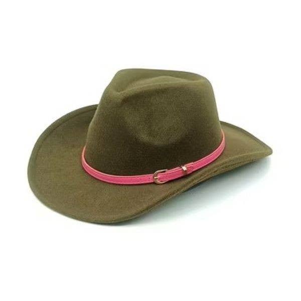 Syrrios Gifts LLC - Wholesale Cowboy Hat - Unisex - Cowboy Cowgirl Western Felt Hat with Pink Band Buckle3