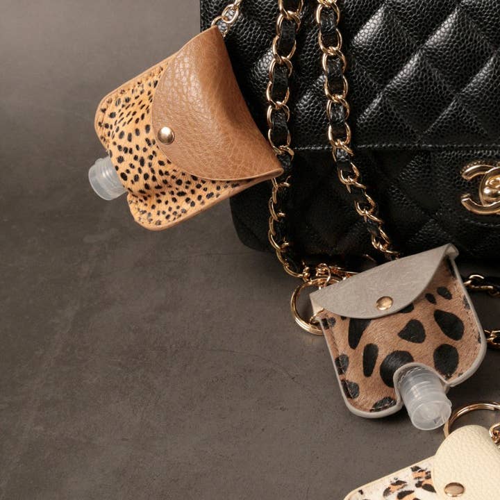 Fashion City - Wholesale Keychain - Women's - Genuine Leather Animal Sanitizer Keychain Holder