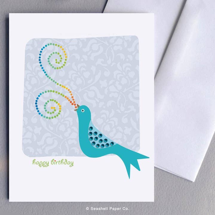 Geburtstag Blue Bird Karte für den Großhandel von Seashell Paper Co.
