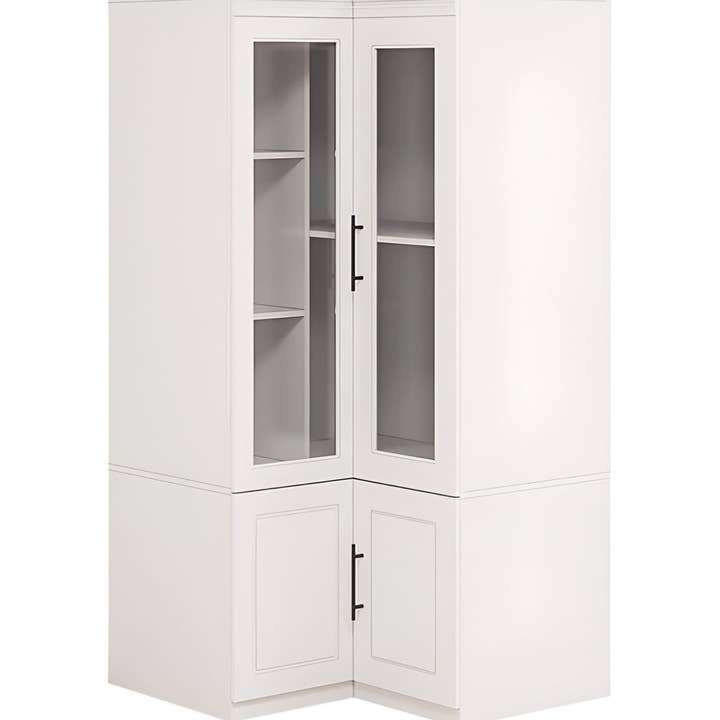 71" White Wood Four Door Corner Combo Dresser for wholesale by HomeRoots