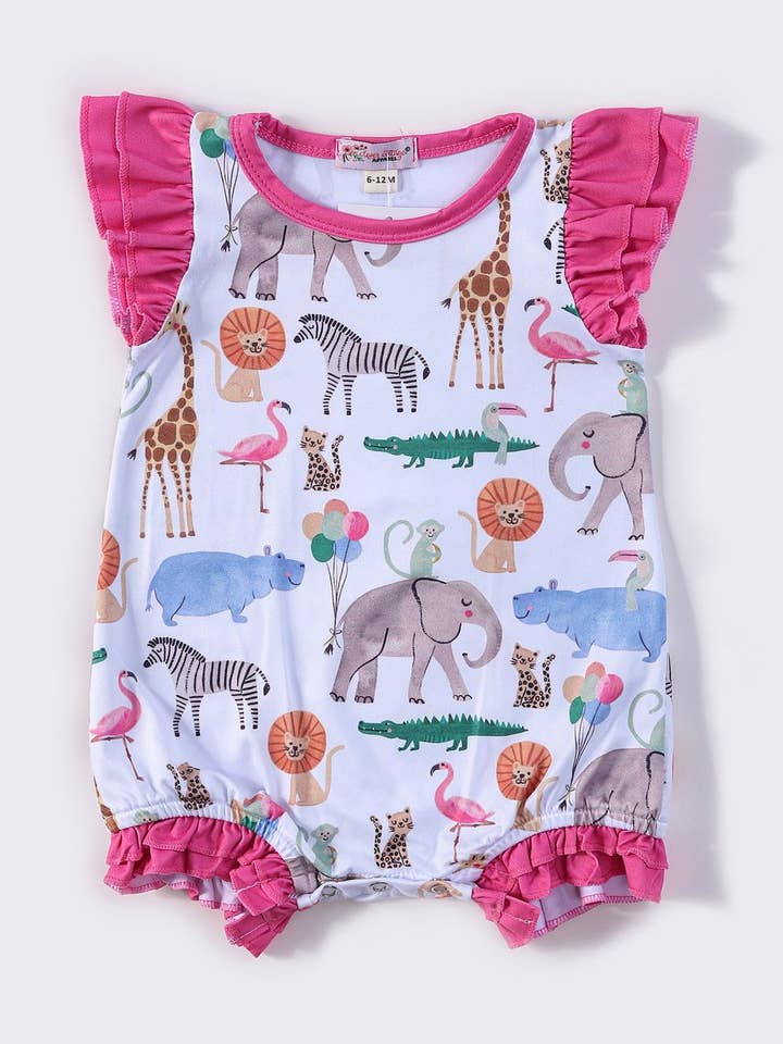 Zoological Gardens Baby Romper for wholesale by Clover Cottage