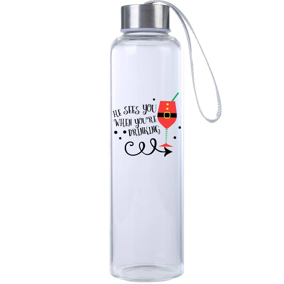 Made2Order - Wholesale Water Bottle - Christmas Holiday Glass Water Bottle12