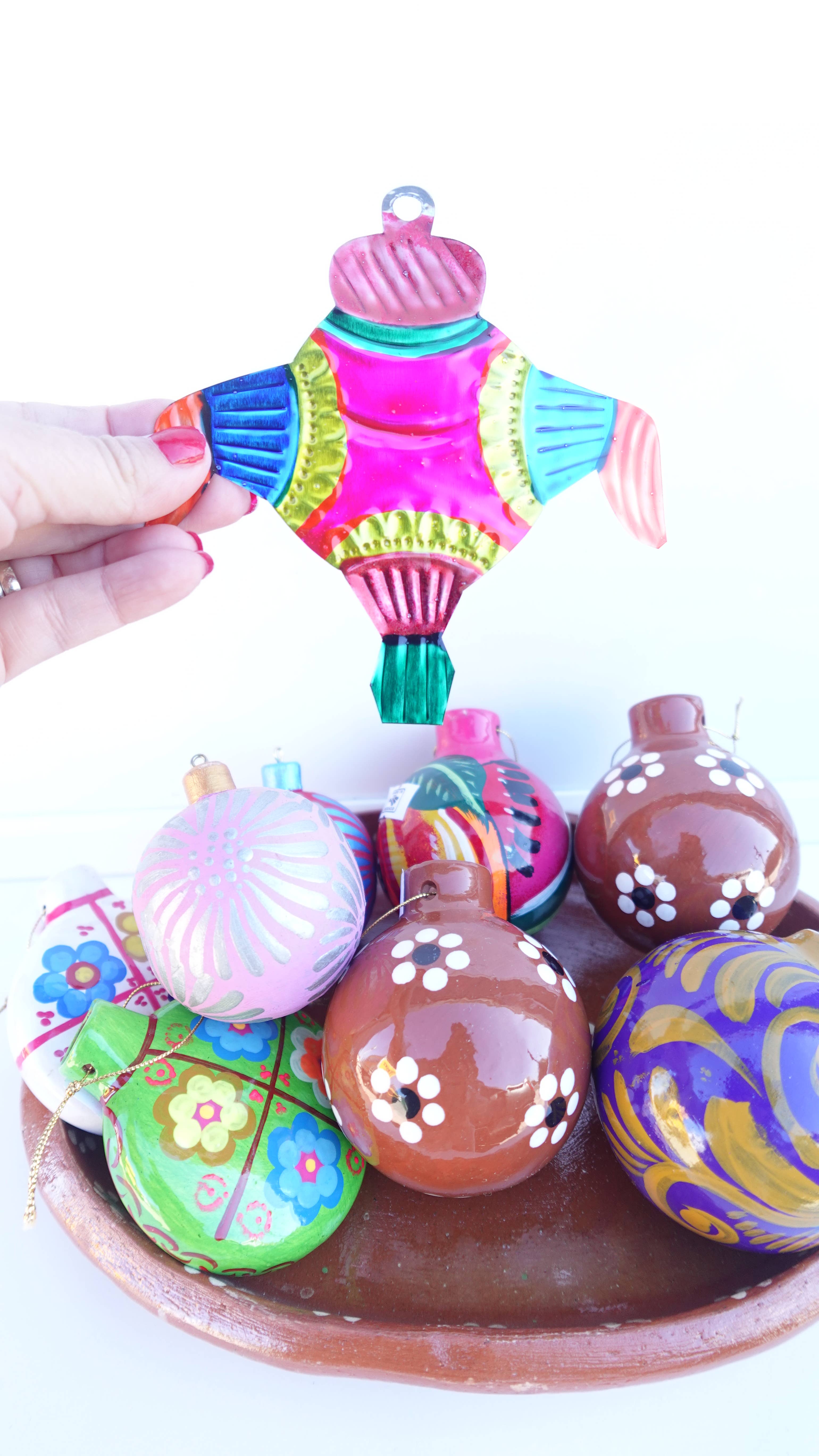 Doña Cata Art - Wholesale Ornament Set - Mix styles Colorful Ornament christmas mex Clay&wood made1
