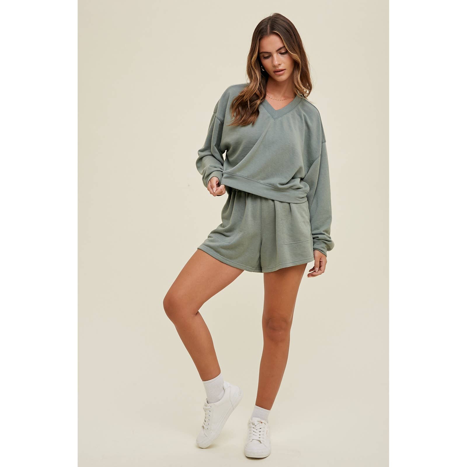 Wishlist Apparel - Wholesale Sweatshirt - Women's - WASHED FRENCH TERRY CROP SWEATSHIRT / WL24-8797T9