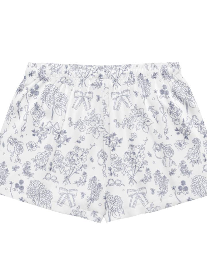 Blossom and Bow Pajama Shorts | Bridal PJS for wholesale by kash co studio