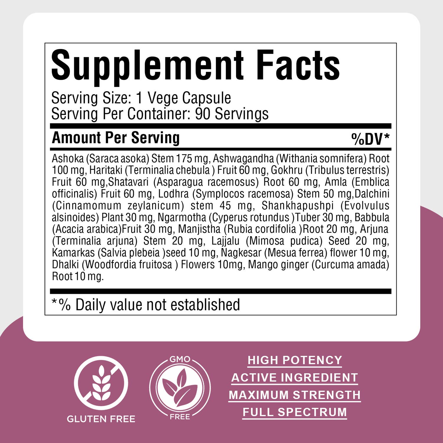 HerbsForever – wholesale Oralt tillskott/Vitamin – Femivita Ayurvediskt Växtbaserat Kosttillskott 90 Vegetabiliska Kapslar 800 mg2