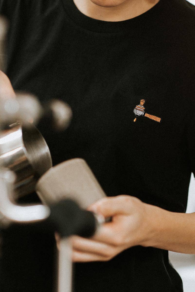 Fashion Drinks - Wholesale T-Shirt - Women's - Portafilter & Tamper | Embroidered organic cotton women t-shirt3