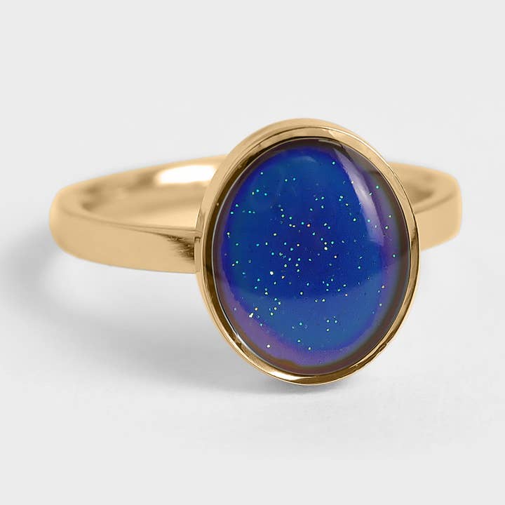 WJW - Wholesale Ring met een steen/solitaire ring - 18K gouden PVD roestvrijstalen sfeerring 6