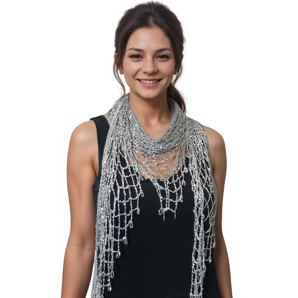 The Magic Scarf Company - Wholesale Outerwear Vest - Women's - 027 - Shanghai Beaded Triangle1