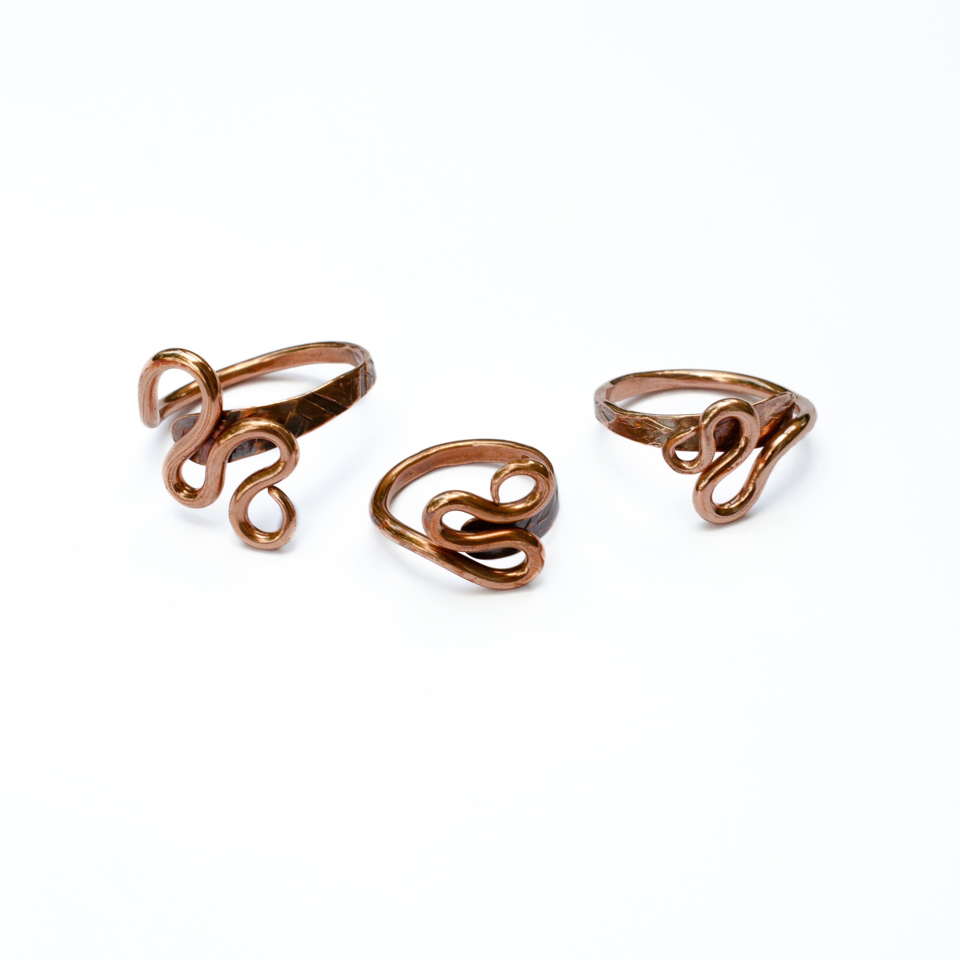 Sincerely Sarah - Wholesale Band/Stacked Ring - Zig Zag Hand Forged Copper Rings1