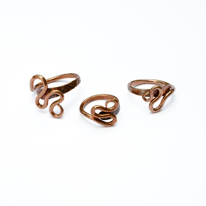 Sincerely Sarah - Wholesale Band/Stacked Ring - Zig Zag Hand Forged Copper Rings1