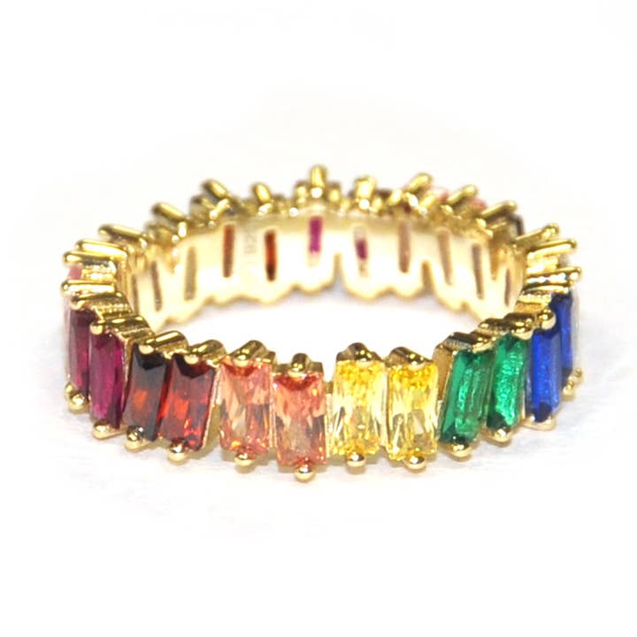 slanted baguette ring for wholesale by Marlyn Schiff