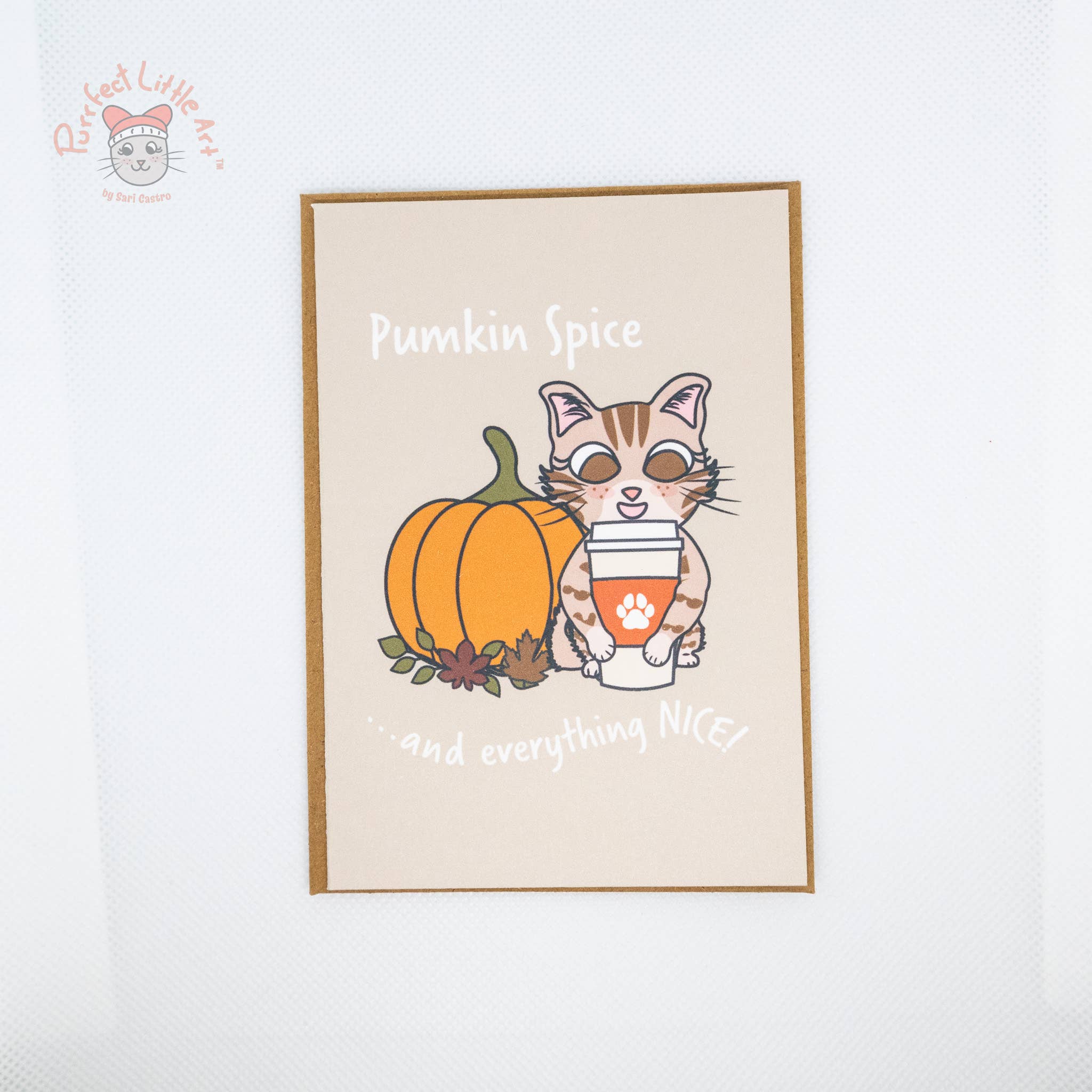 Purrfect Little Art - Wholesale Valentine's Day Card - Pumpkin Spice and Everything Nice Card | Cat Lovers Card1