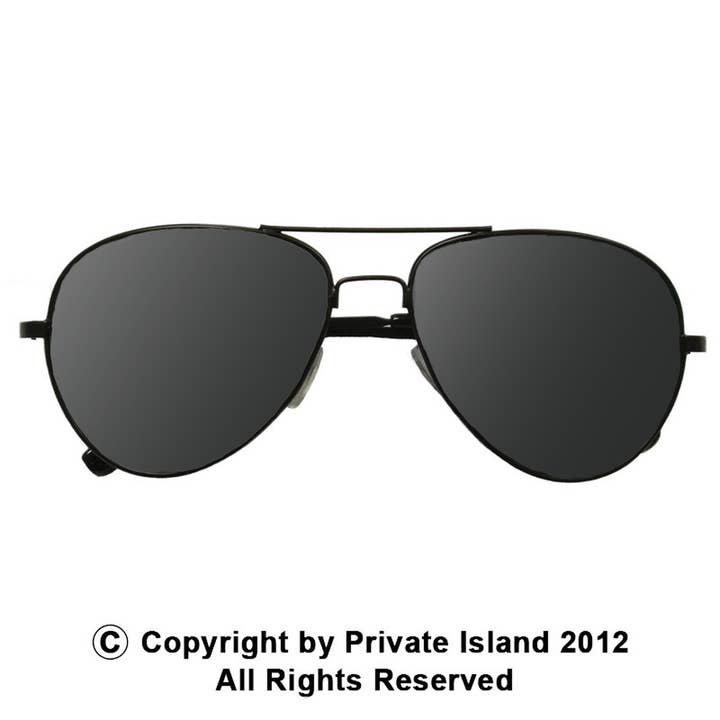 Private Island Party - Wholesale Sunglasses - Unisex - Black Aviators Retro Glasses Police Glasses Adult