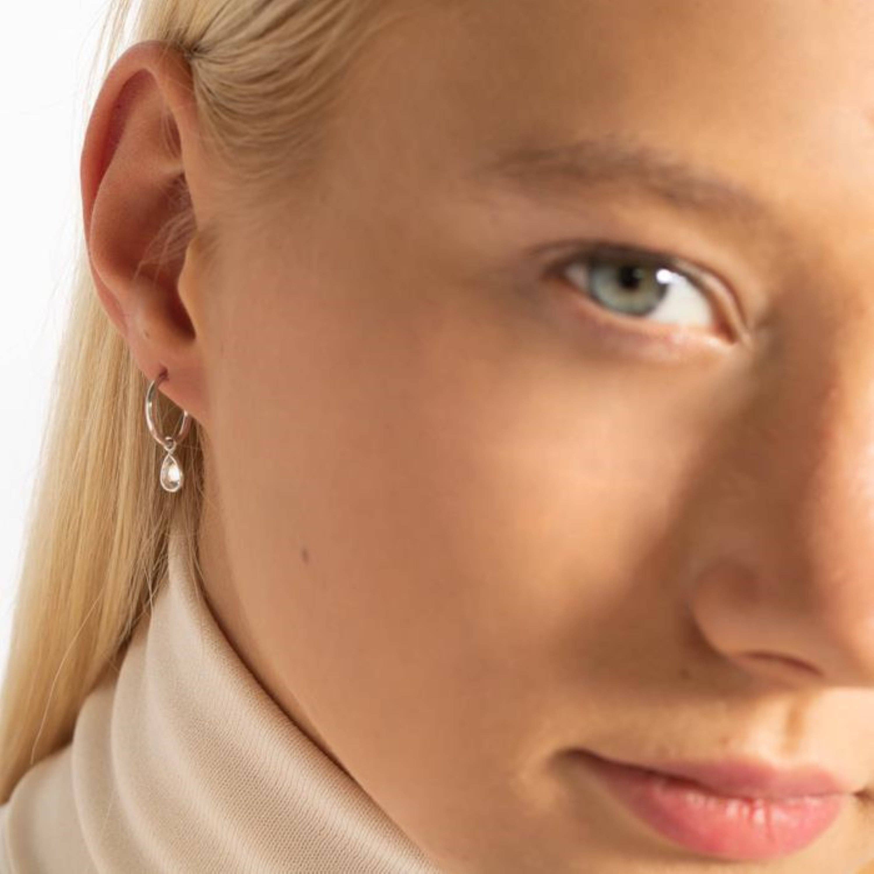 Luxenter – Brincos de argola por atacado – Pendientes Luxenter de Prata de Ley 925 com Circonita Brilhante acabada em rodio - Essencial1