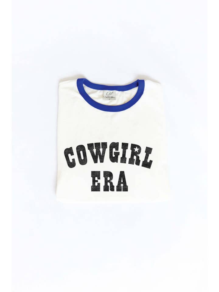 OAT COLLECTIVE – T-shirt estampada - Mulher por atacado – T-Shirt Gráfica Ringer COWGIRL ERA1
