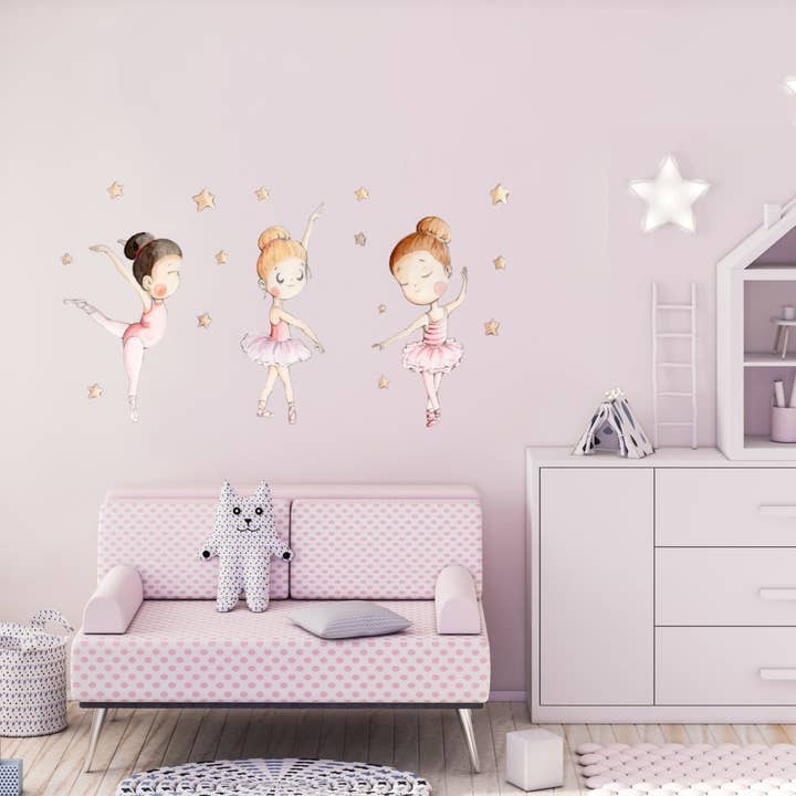 SDC DECOKIDS - Venta al por mayor Decoración de pared - Niños y bebés - Vinilo de Tela Infantil BAILAMOS