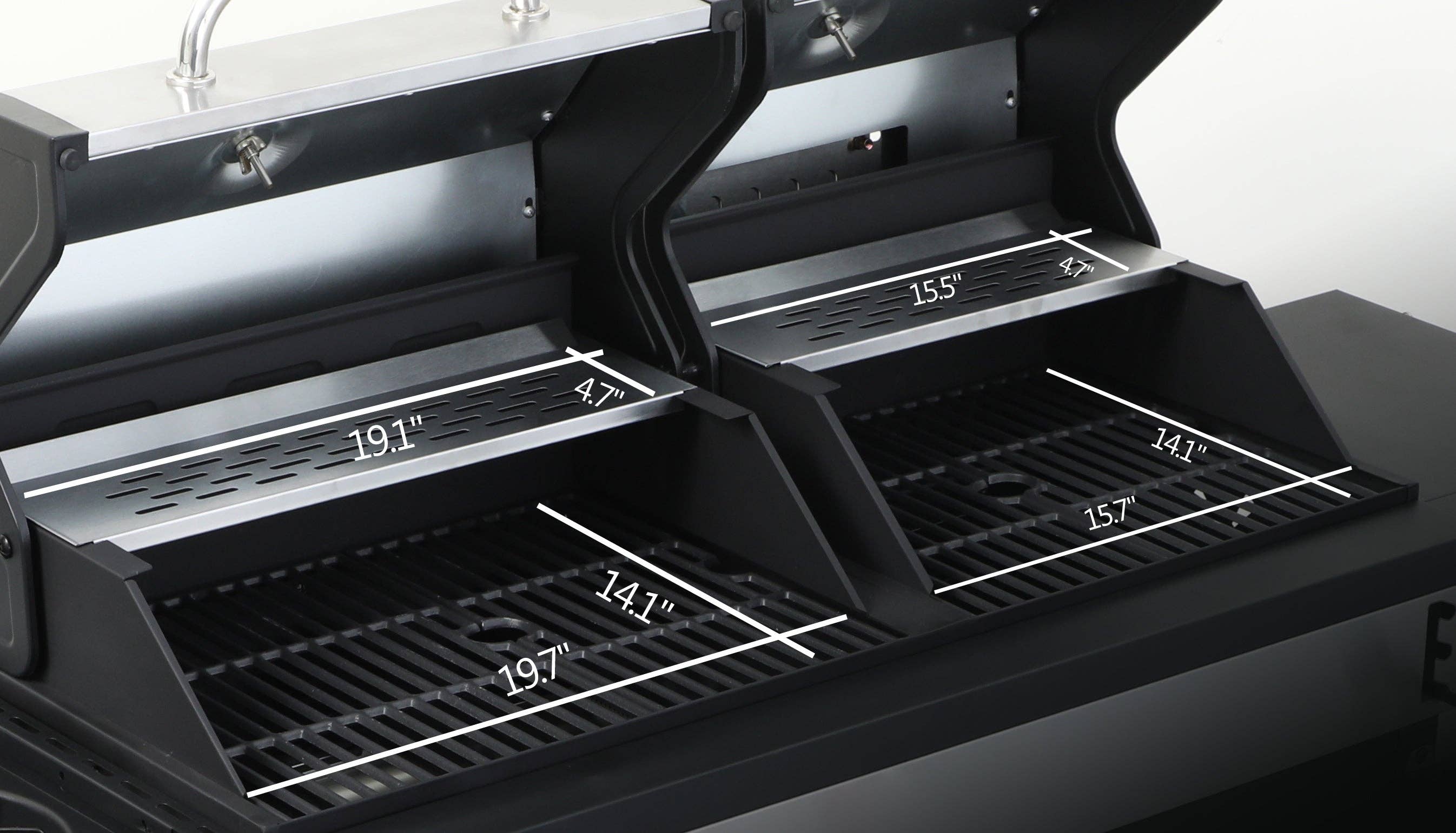 Orange County Decor - Wholesale Outdoor Grill Tools - 3 Burner Propane Gas Bbq Grill With Side Burner, Combined With Charcoal Grill, 37230Btu Output With Enameled Cast Iron Cooking Grids For Outdoor Barbecue, Stainless Steel Black Silver Garden &2