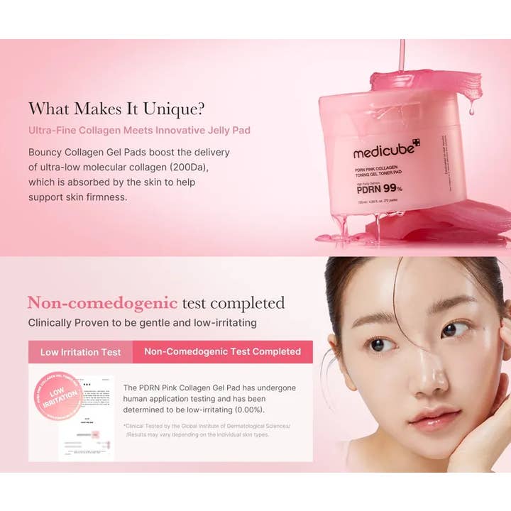 Best Beauty Group - Wholesale Facial Toner - MEDICUBE PDRN Pink Collagen Toning Gel Toner Pad (70ea)2