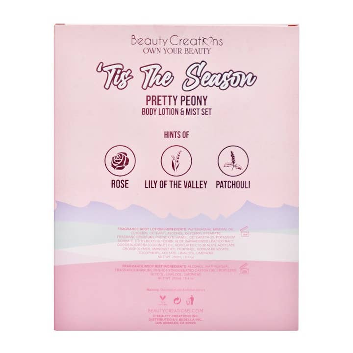 PINEAPPLE Beauty - Wholesale Body Cream/Lotion - Beauty Creations BCRC-BLMS2 Tis The Season Pretty Peony - 6 3