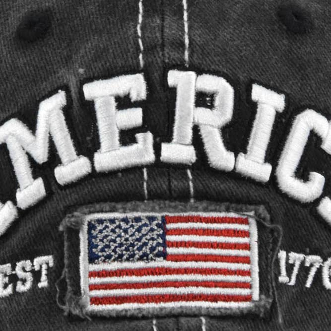 UNISHE - Wholesale Baseball Cap - Women's - America Flag Embroidered Baseball Cap DXCB327