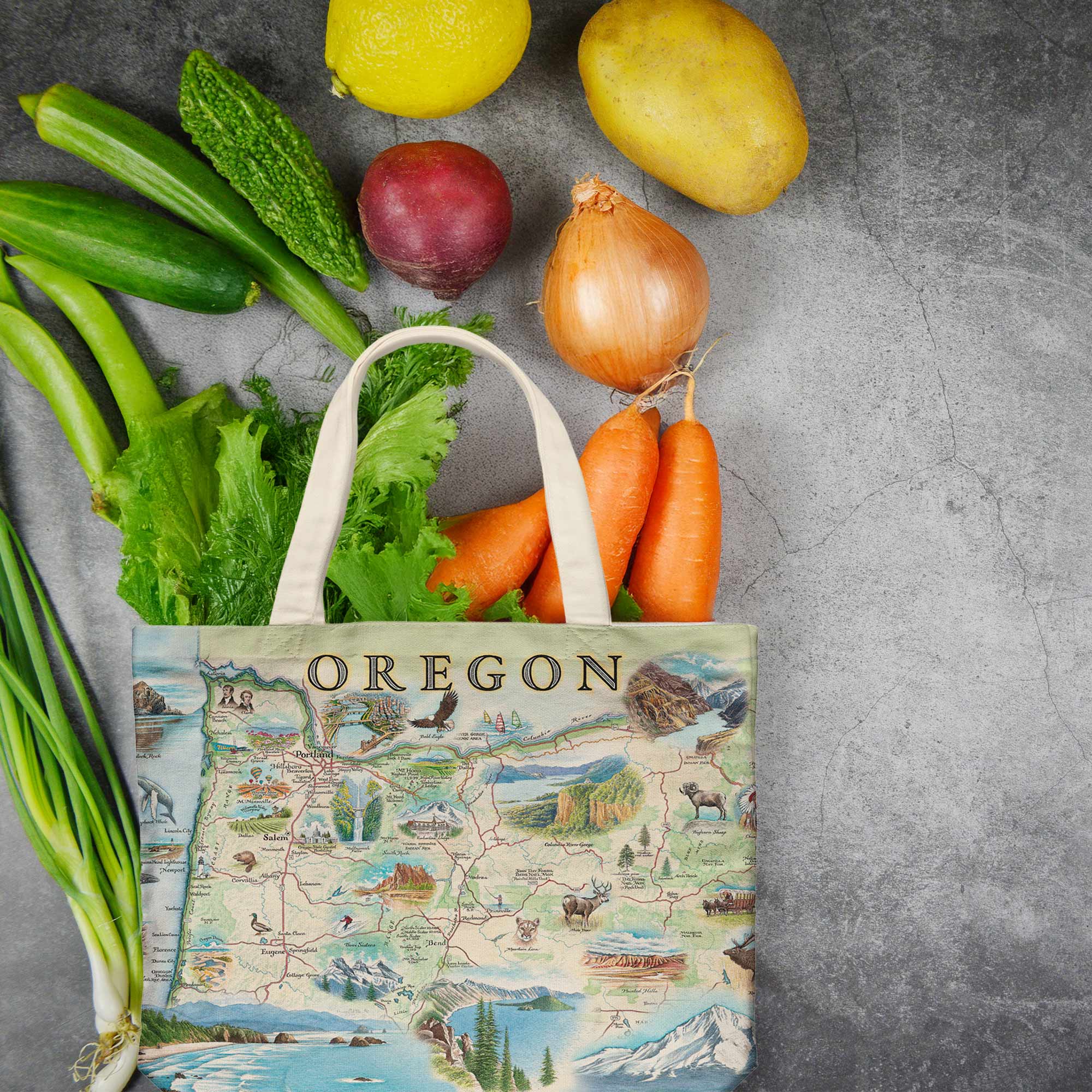 XPLORER MAPS - Wholesale Tote Bag - Unisex - Oregon State Map Canvas Tote Bag – Eco-Friendly & Durable5