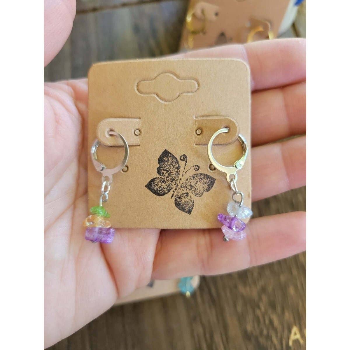 My Magic Place Shop - Wholesale Dangle Earrings - Small Crystal Earrings ,Stacked Stone Drop Earrings6