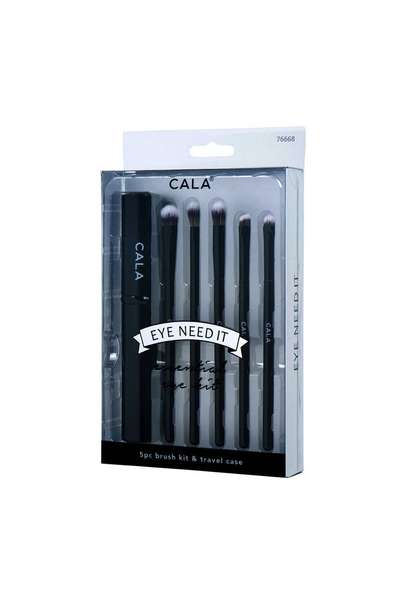 PINEAPPLE Beauty - Wholesale Eye Makeup Brush - CALA 76668 Black 5 pcs Eye Need it Brush Kit w/ Case - 6set0