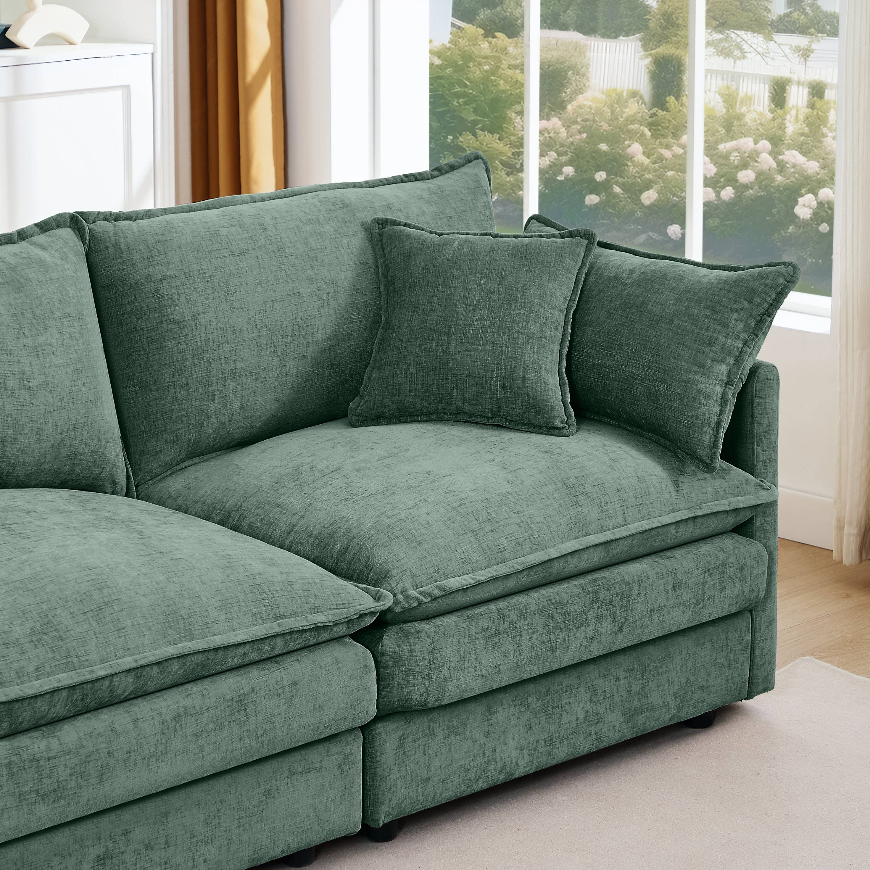 39F Inc. - Wholesale Sofa - Lunara 130" U-Shaped Sectional Sofa w 2 Ottomans,7 Colors28