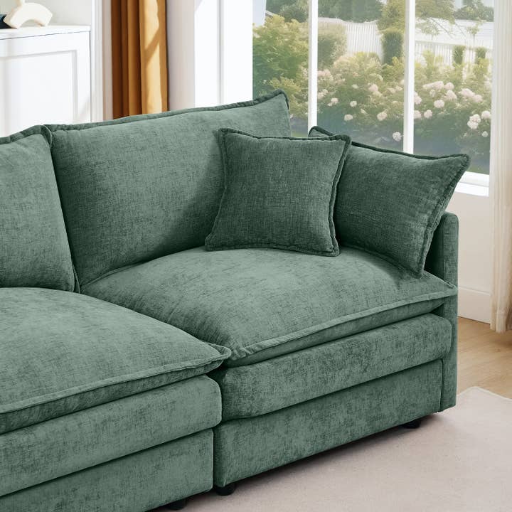 39F Inc. - Wholesale Sofa - Lunara 130" U-Shaped Sectional Sofa w 2 Ottomans,7 Colors28