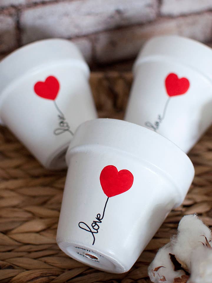 Terrakotta-Blumentopf: Ballon Love für den Großhandel von Happypots.fr