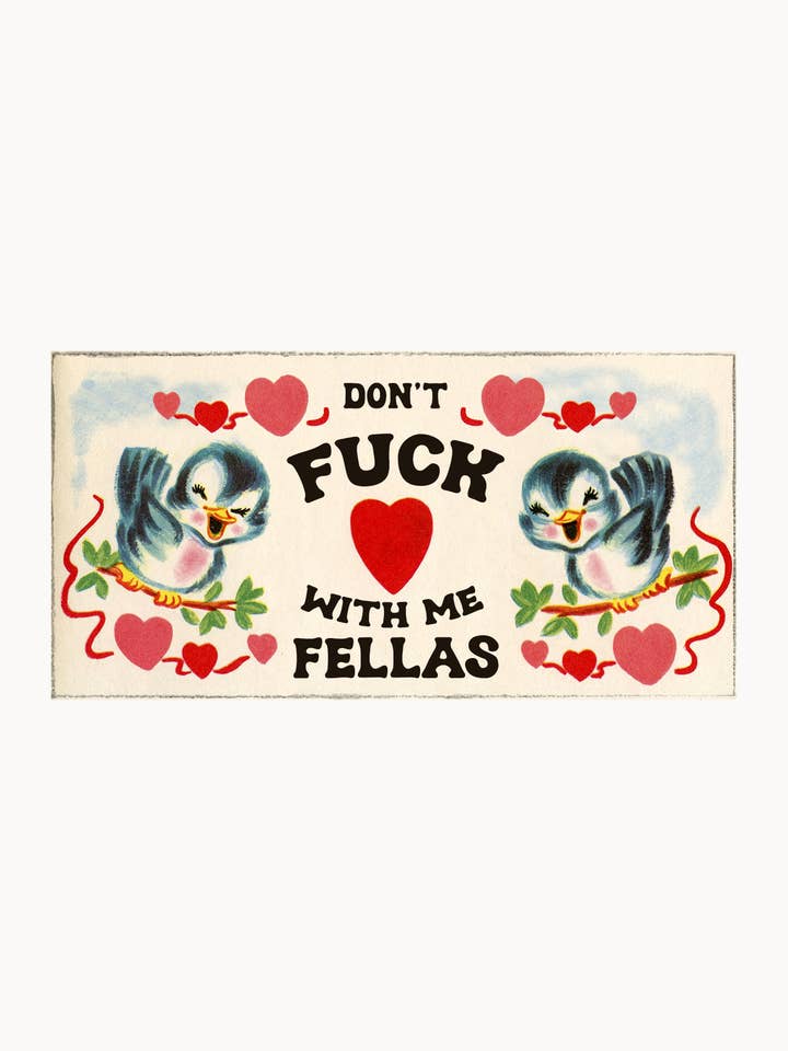 Don't Fuck With Me Fellas Funny Sticker - Retro Birds Cute for wholesale by The Coin Laundry
