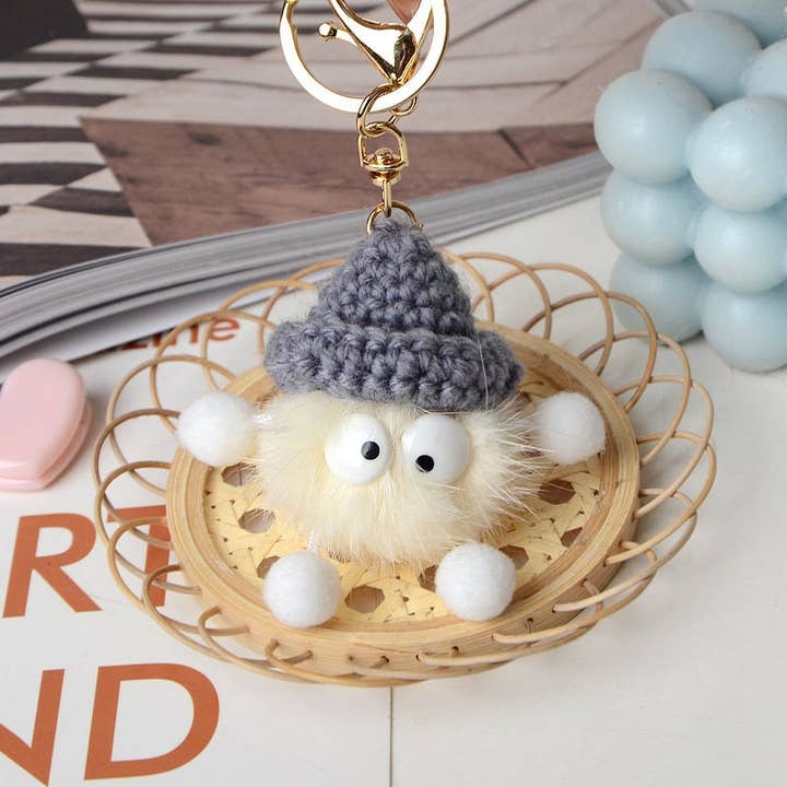 FurDecoration – wholesale Keychain – Women's – Real Mink Fur Pompom Key Chain Cute Cartoon Bag Charm7