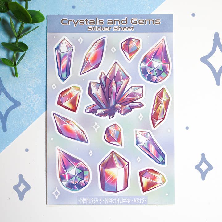 Crystal Sticker Sheet - 2 Pack for wholesale by Nemissa's Northwood Arts