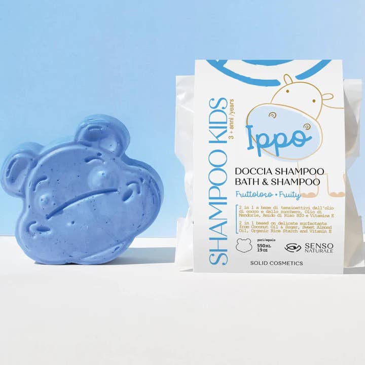 SENSO NATURALE – Engroshandel 2-i-1 shampoo- og kropsvask - Baby – Bruse Shampoo Fast Børn Frugtagtig - Hippo Ippo