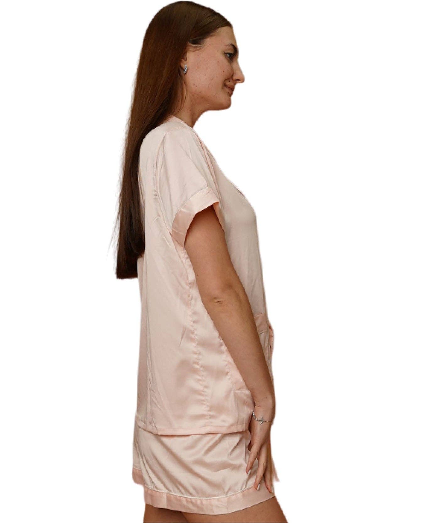 Taniri - Wholesale Sleepwear Set - Women's - ASHLEY SHORT MATTE SATIN PAJAMAS33